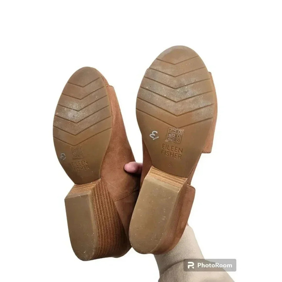 Eileen Fisher Fig Nubuck Open Size Shoes Cognac Brown Size 8 - Picture 7 of 7